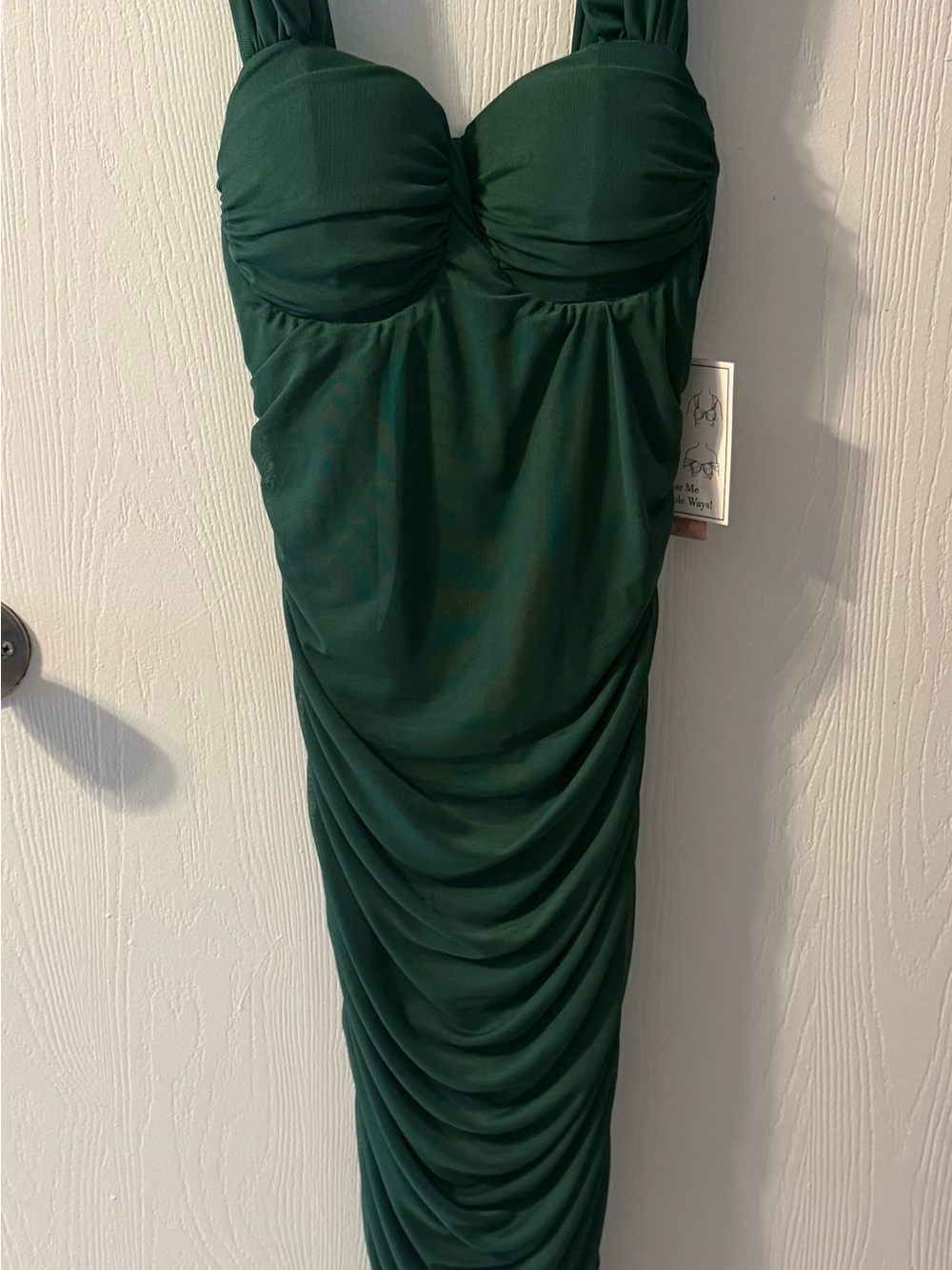 Inspired Hearts Emerald Ruched Maxi Dress